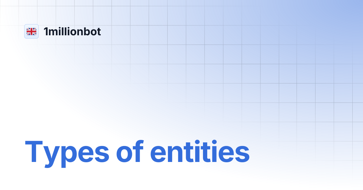 Types of entities | 1millionbot